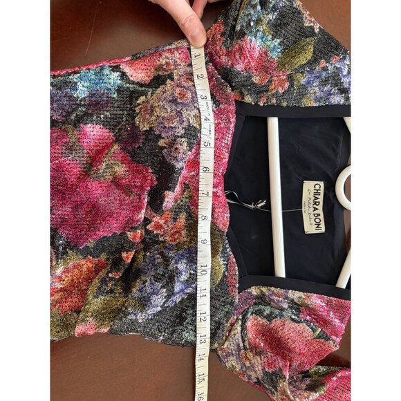 CHIARA BONI La Petite Robe NWT  Cesarima Floral Sequined Midi Dress Size 2 - Picture 14 of 17